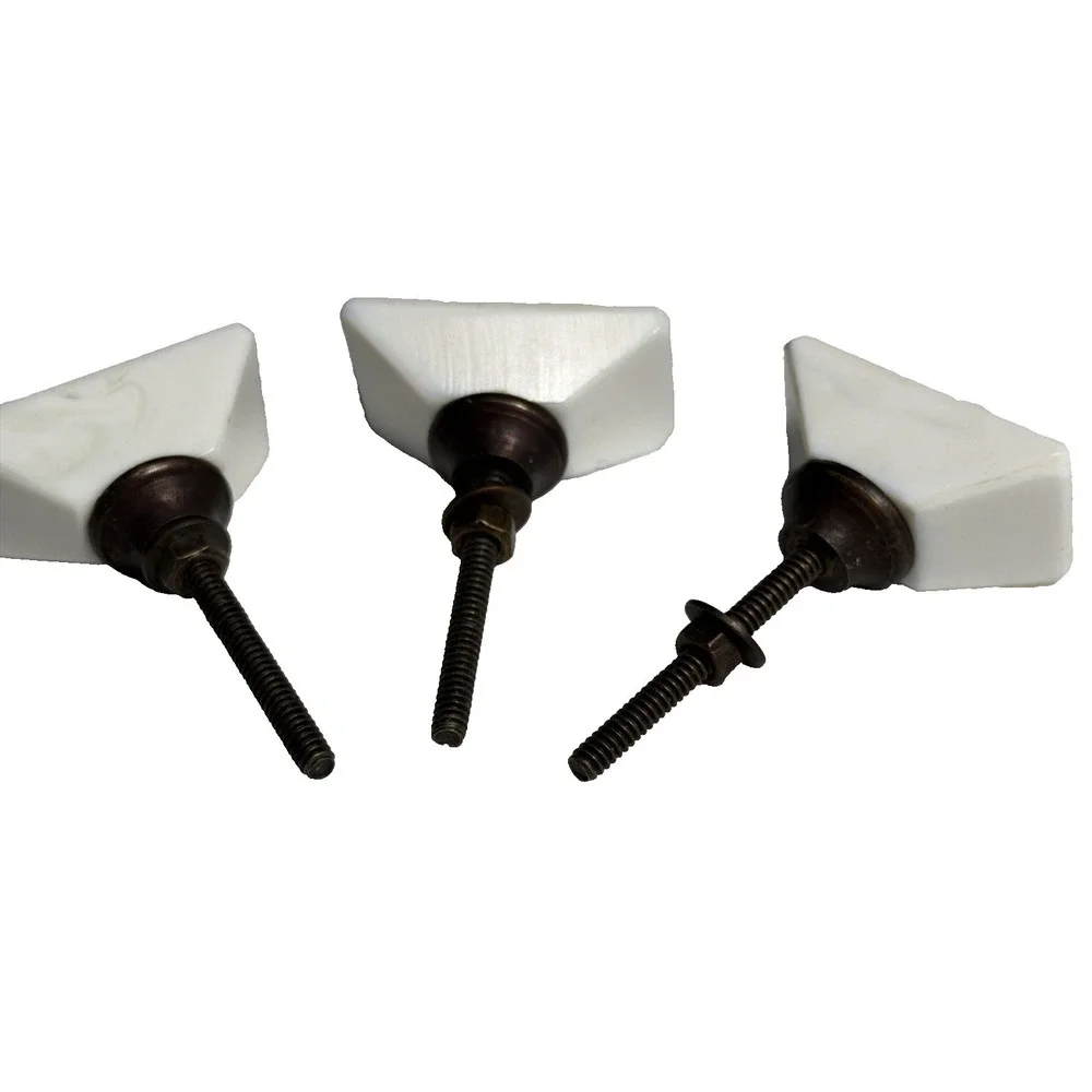 Lot Of 3 New Hobby Lobby Modern White Stone Look 2in Drawer Knobs Pulls